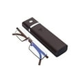 thumbnail image 1 of Mens Brown Half Rimless Reading Glasses +1.25 Blue Light Blocking tr90 Flexible Presbyopic Glasses Half Frameless Rectangle Readers with case, 1 of 5