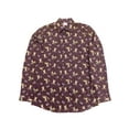 thumbnail image 1 of Mens Brown Rudolph Reindeer Brew Beer Christmas Long Sleeve Button Shirt LT, 1 of 1