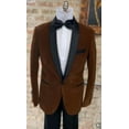 thumbnail image 1 of Mens "Brown" Velvet Tuxedo Suit - Blazer - Velvet Sport Coat + Black Pants, 1 of 1
