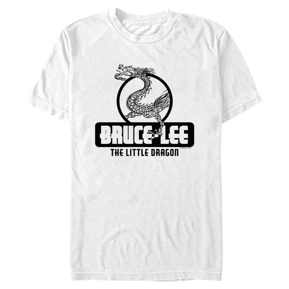 Mens Bruce Lee The Little Dragon Black Logo T Shirt