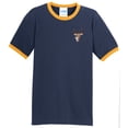 thumbnail image 1 of Mens Buck Deer Wildlife 100% Cotton Ringer Tee Shirt, 3XL Navy/Gold, 1 of 5