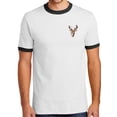 thumbnail image 1 of Mens Buck Deer Wildlife 100% Cotton Ringer Tee Shirt, Small White/Black, 1 of 5