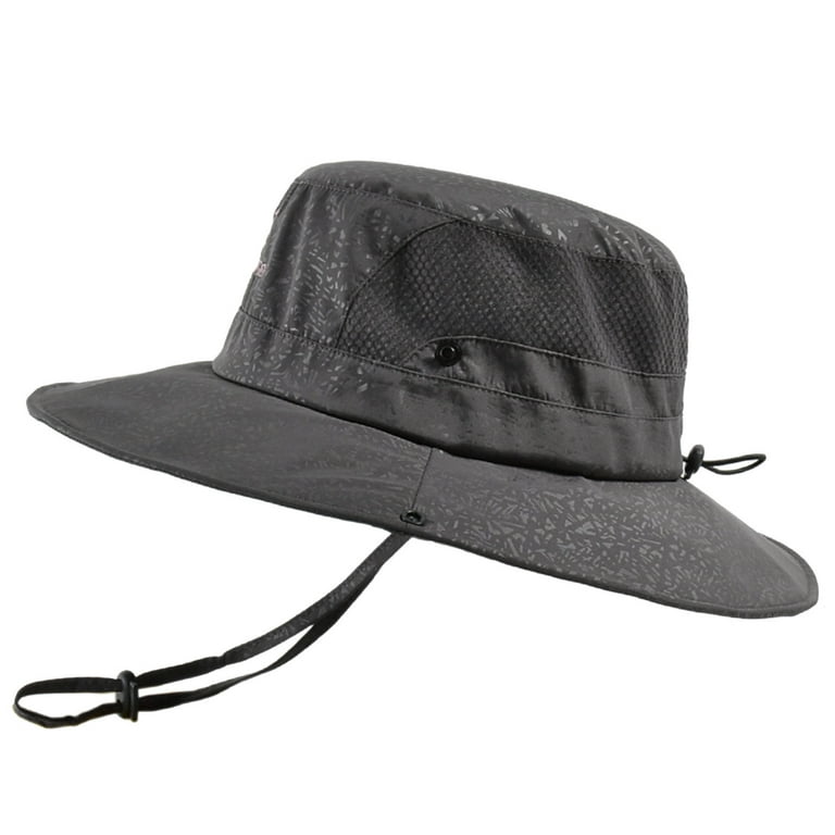 Mens Bucket Hat Mountaineering Fishing Solid Color Hoodie Rope Outdoor  Sunshade Foldable Casual Breathable Boonie Hats For Women
