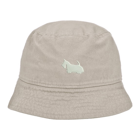 Mens Bucket Hat Scottish Terrier Embroidered Washed Cotton Classic Bucket Hat