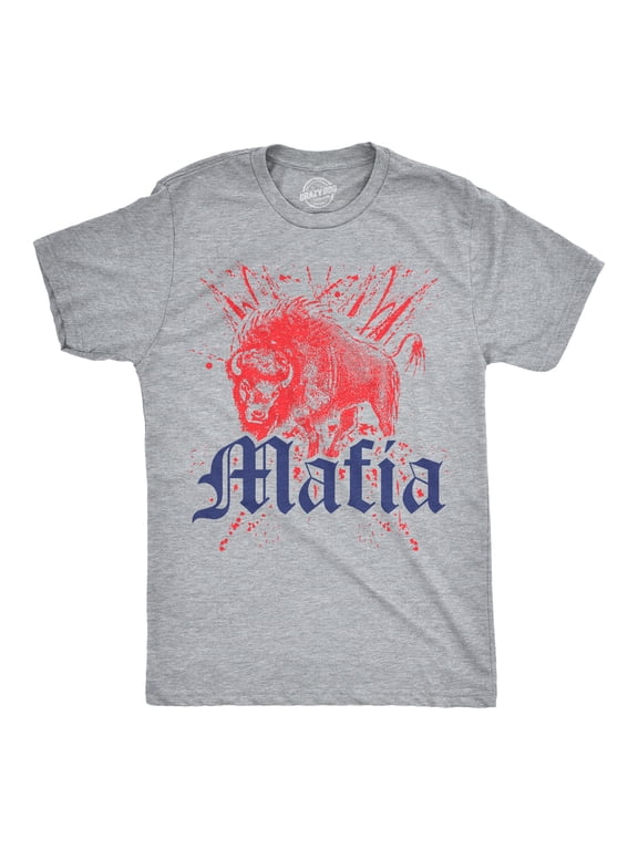 Mens Buffalo Mafia T Shirt Funny Football Graphic Novelty Tee for Guys Graphic Tees