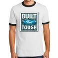 thumbnail image 1 of Mens Built Ford Tough 100% Cotton Ringer Tee Shirt, Medium White/Black, 1 of 5