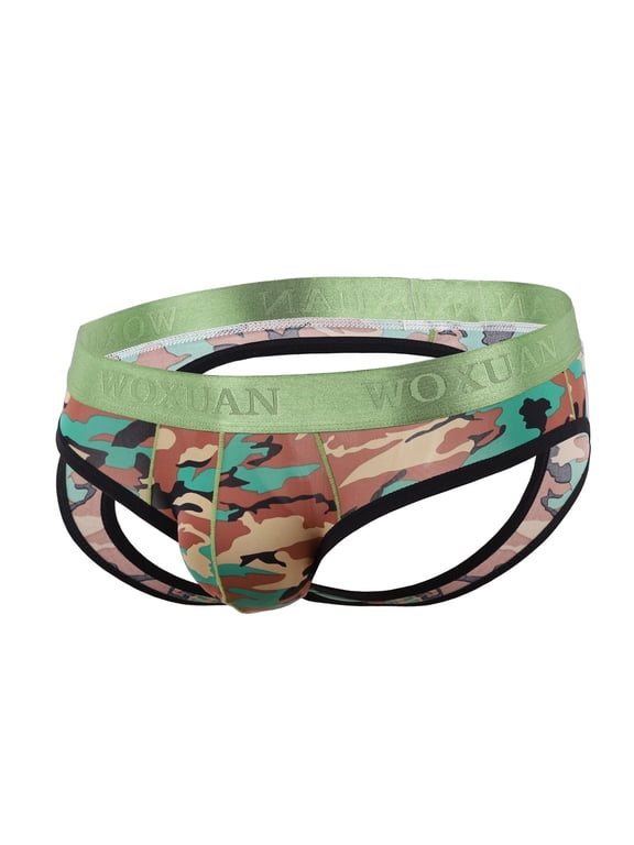 Mens Bulge Enhancing Bikini Underwear Low Rise Pack Commemorative Gift for Husband Green XL