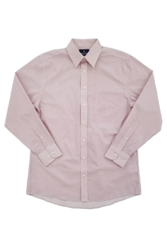 Mens Burgundy Floral Geo Travel Stretch Long Sleeve Dress Shirt 16 / 32-33