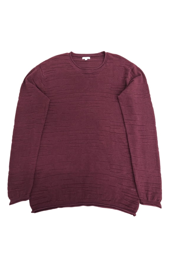 Mens Burgundy Pattern Design Dress Knit Sweater Large