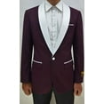 thumbnail image 1 of Mens Burgundy/White Collar Prom Tuxedo Jacket Alberto Dinner-Jacket, 1 of 1