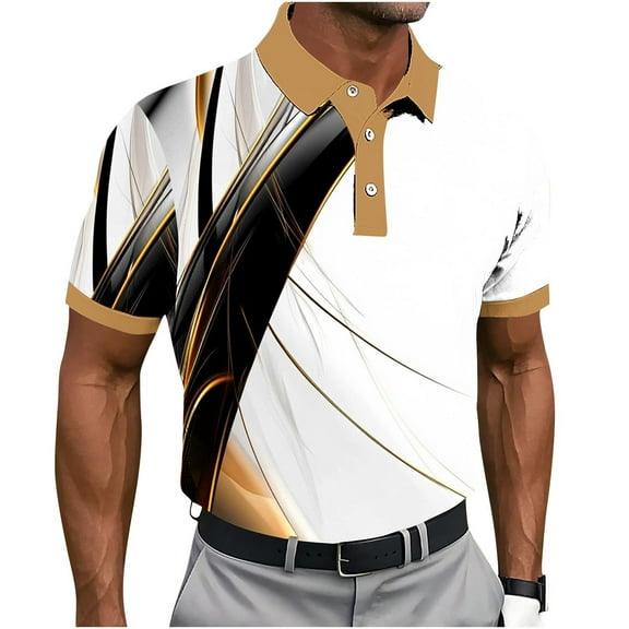 Mens Business Casual Polo Shirts Summer Classic Fit Short Sleeve Golf Shirts Slim Fit Tops
