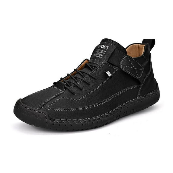 Mens Business Casual Shoes Comfortable Fashion Sneakers Lightweight Hiking Shoes Breathable Outdoor Shoes Black 9.5 US