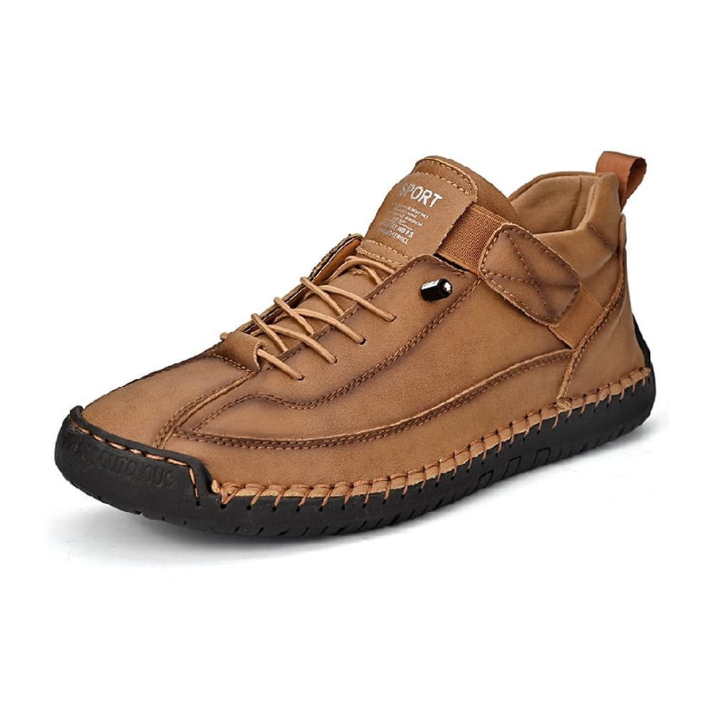 Mens Business Casual Shoes Comfortable Fashion Sneakers Lightweight Hiking Shoes Breathable Outdoor Shoes Brown 10 US