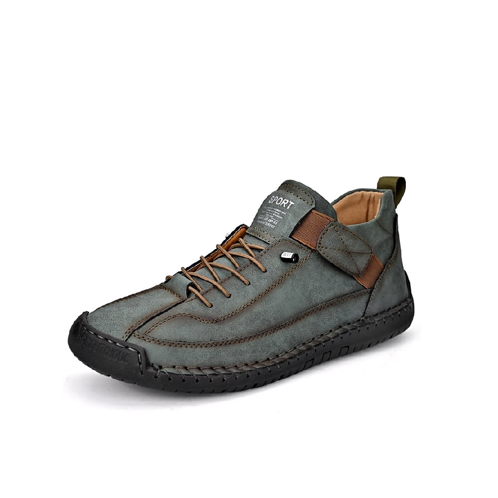 Mens Business Casual Shoes Comfortable Fashion Sneakers Lightweight Hiking Shoes Breathable Outdoor Shoes Green 7.5 US