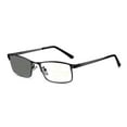 thumbnail image 1 of Mens Business Photochromic Progressive Black Reading Glasses, Metal Rectangular Multi-focal Transition Gray Presbyopia Glasses Classic Spring Hinges Readers +1.50, 1 of 4