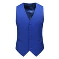 thumbnail image 1 of Mens Business Suit Vest Retro British Regular V Neck Slim Fit Dress Vest Fashion Lightweight Wedding Waistcoat with Pockets, 1 of 4
