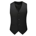 thumbnail image 1 of Mens Business Suit Vest Retro British Regular V Neck Slim Fit Dress Vest Fashion Lightweight Wedding Waistcoat with Pockets, 1 of 4