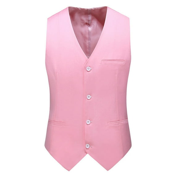 Mens Business Suit Vest Retro British Regular V Neck Slim Fit Dress Vest Fashion Lightweight Wedding Waistcoat with Pockets