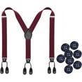 thumbnail image 1 of Mens Button Braces for Trousers - 1.37 Inches Adjustable Faux Leather Suspenders for Menu2019s Heavy Duty with 8 Buttons, 1 of 1