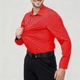 thumbnail image 1 of Mens Button Down Dress Shirts,Long Sleeve Business Shirts with Chest Pocket,Silky Wrinkle-Free Lapel Blouse for Work, 1 of 6