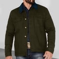 thumbnail image 1 of Mens Button-Down Jackets with Pockets Long Sleeve Coats Casual Color Block Slim-Fit No Hood Work Outerwear Jacket & Coat, 1 of 7