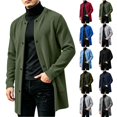 thumbnail image 1 of Mens Button Down Long Cardigan Coat Loose Fit Open Front Casual Vintage Fleece Thermal Knit Sweater with Deep Pockets, 1 of 7
