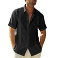 thumbnail image 1 of Mens Button Down Shirt Casual Beach Slim Fit Turn-down Tops, 1 of 1