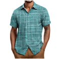 thumbnail image 1 of Mens Button Down Shirts Lapel Short Sleeve Shirt Summer Casual Trendy Business Workout Vocation Shirts, 1 of 4