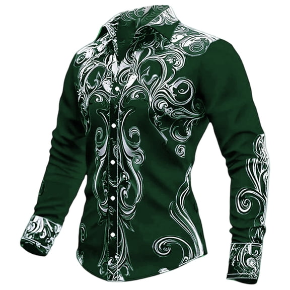 Mens Button Down Shirts Lightweight Spring Long Sleeve Shirt Casual Turn Down Collar Top Army Green XL