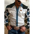 thumbnail image 1 of Mens Button Down Shirts Long Sleeve Camouflage Western Shirts Coat Casual Shirt with Pocket M-3XL Navy XL, 1 of 3