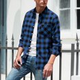 thumbnail image 1 of Mens Button-Down Shirts with Pocket and Collared Long Sleeve Shackets Shirt Casual Plaid Printed Loose Comfort Lapel Going Out Work Tshirts Tops, 1 of 8