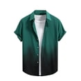 thumbnail image 1 of Mens Button Down T-Shirts, Hawaiian Shirts for Men Summer Fashion Ombre Tie Dye Printed Short Sleeve Lapel T Shirts M-3XL, 1 of 4