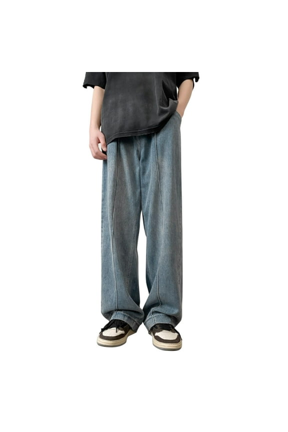 Mens Button Down Shirt 501 Regular Fit Straight Fit Straight Leg Jean Men Rugged Denim Washable Underwear for Men 569 Foam Star Slim Memory Foam Total Motion Fashion Loose Plus Size Jeans Blue 2XL