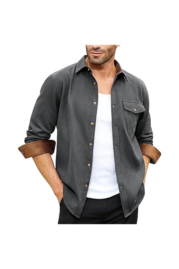 Mens Button Down Shirt Floral Sleeve Colla Shirt Men with Long Sleeve Mens Extra Large Shirts Men A Shirts T Plain Printed Tee Short Leotard Flannel For Long Dress Grey L