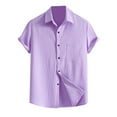 thumbnail image 1 of Mens Button Down Shirt Mens Corduroy Shirt Jacket Large 1 Sleeve Large Printed Top Corduroy Men Bulk Shirts T Shirts Pack Long Sleeve Layering Button down Dress Male Summer Hawaii Solid Purple 3XL, 1 of 8