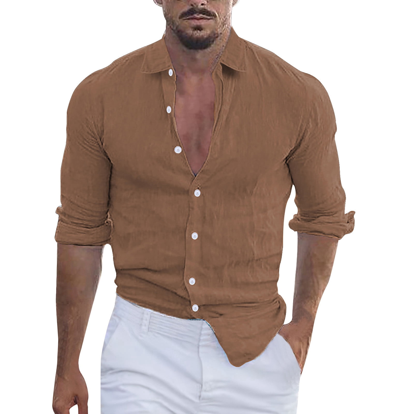 mens new years eve dress shirt Mens Button Down Shirt Robes Big Shirts New Years Eve Shirt Men Soft T Long  Sleeve Undershirt for Men Linen Clothes S T Shirts Casual Fitted Dress  Sleeve Top Long Male Summer