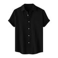 thumbnail image 1 of Mens Button Down Shirt Short Sleeve Button Short Sleeve Shirts for Men Black Short Sleeve Shirt Short Sleeve Button Down Men Linen Men Tops Casual Clearance, 1 of 9