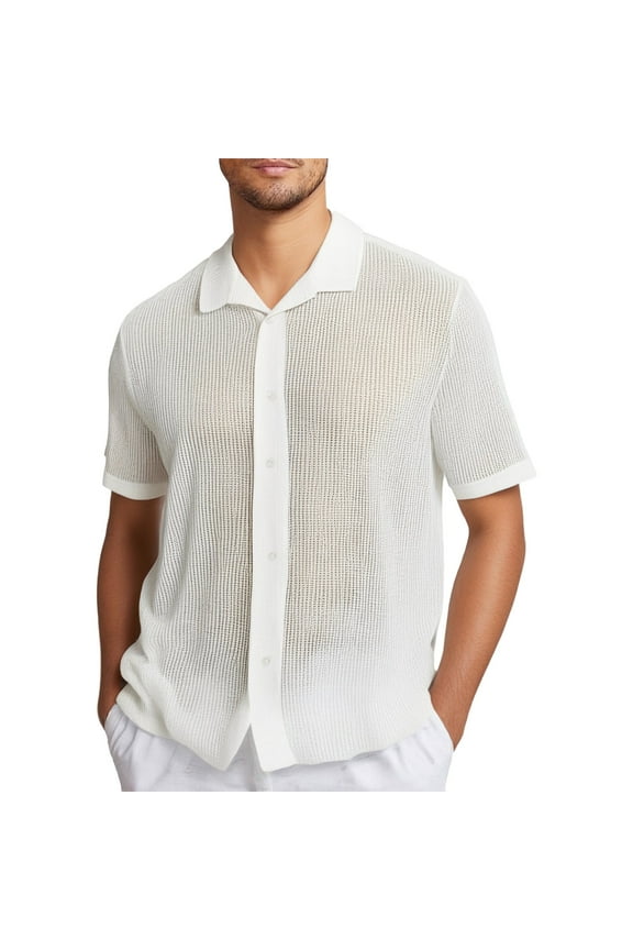 Mens Button Down Shirt Solid Shirt Formal Dress N B Summer Tee Printed Blouse Microfiber Tee Shirts for Men Mens Shirts Medium Zippe Large Long Sleeve Casual Top Men's Casual Knit Men's White 2XL