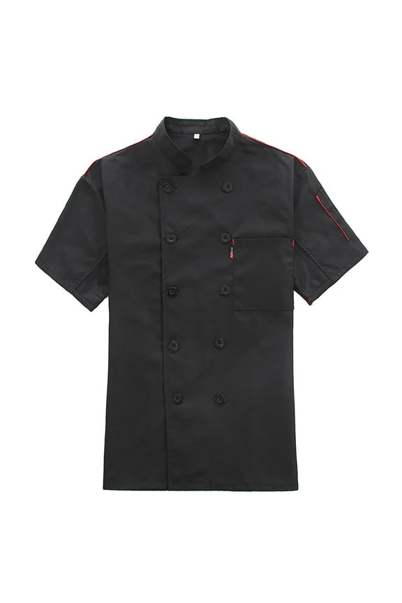 Mens Button Up Shirt Classic Fit Chefs Uniform Lightweight Solid Color Short Sleeve Chefs Jacket Mens Shirt