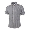 thumbnail image 1 of Mens Button Up Shirt Thin Plaid Turndown Collar Short Sleeve Shirt Slim Fit Dressy Mens Shirt, 1 of 4