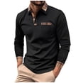 thumbnail image 1 of Mens Button Up Shirts, Men Lapel Shirts Long Sleeve with Pocket Sport Wicking Shirts for Men Casual Athletic Collared T-Shirts S-3XL, 1 of 8