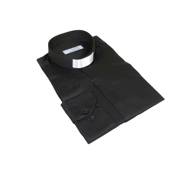 Mens CEREMONIA Clergy Pastor Priest Shirt 100% Cotton Turkey #stn 15 HYB Black