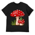 thumbnail image 1 of Mens COTTAGE CORE FROG PRINCE TOAD STOOL MUSHROOMS Short Sleeve T-Shirt Black 3XL, 1 of 5