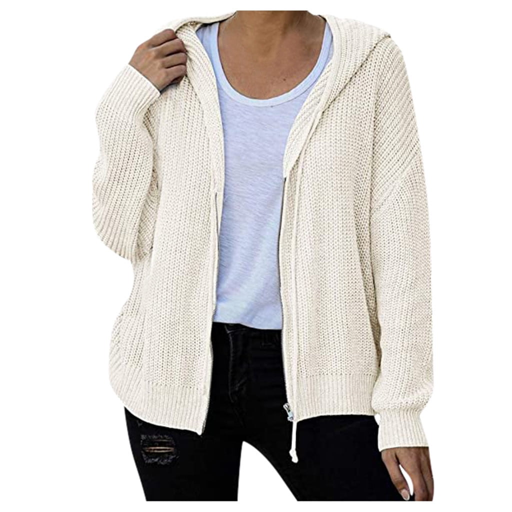 Women's cardigan sweater with zipper top