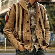 LCZIWO Mens Cable Knit Cardigan Sweater Shawl Collar Loose Fit Colorful Jackets Winter Chunky Thermal Long Sleeve Casual Button Cardigans Outwear，M-4XL