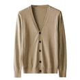 thumbnail image 1 of Mens Cable Knit Cardigan Sweater V-neck Loose Fit Long Sleeve Casual Cardigans Knitted Coat Autumn Thickened Clothing, 1 of 15