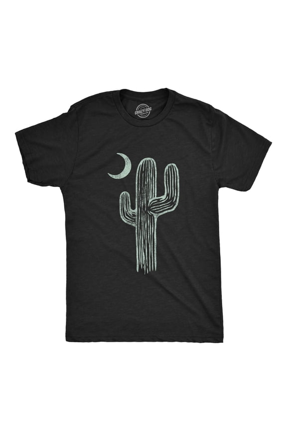 Mens Cactus Moon T Shirt Cute Desert Night Graphic Novelty Tee Graphic Tees