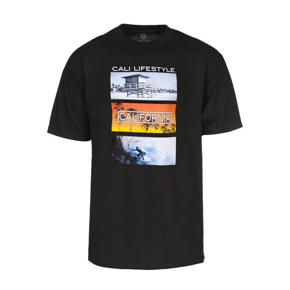 Mens Cali Lifestyle Black Short-Sleeve T-Shirt - Small