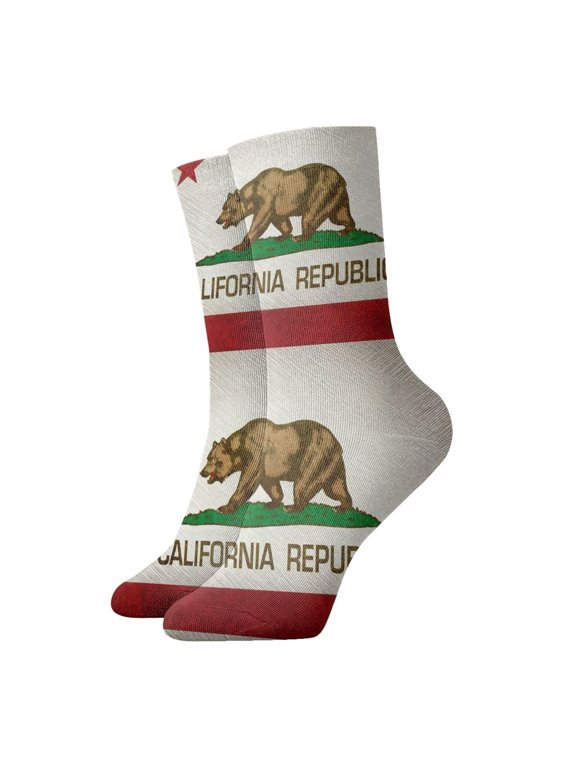 Mens California Republic Flag Novelty Ankle Socks Womens Comfort Casual Quarter Socks