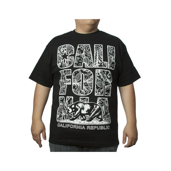 Mens California Republic Floral Short-Sleeve T-Shirt - Large